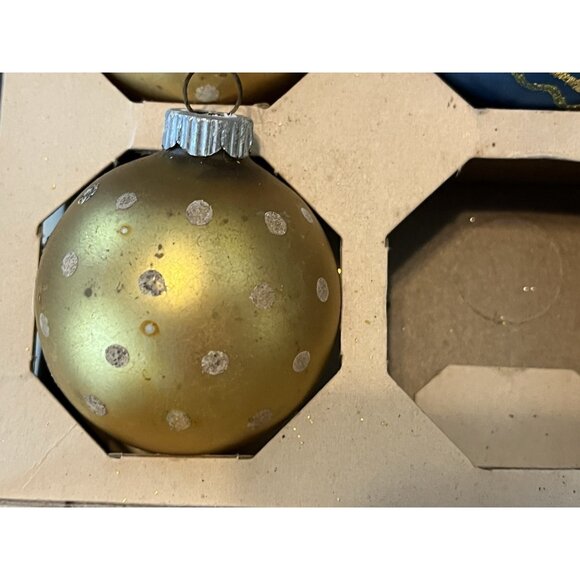 11 Shiny Bright Christmas Ornament Mica MCM Mercury Glass Some Matching With Box - Picture 9 of 10